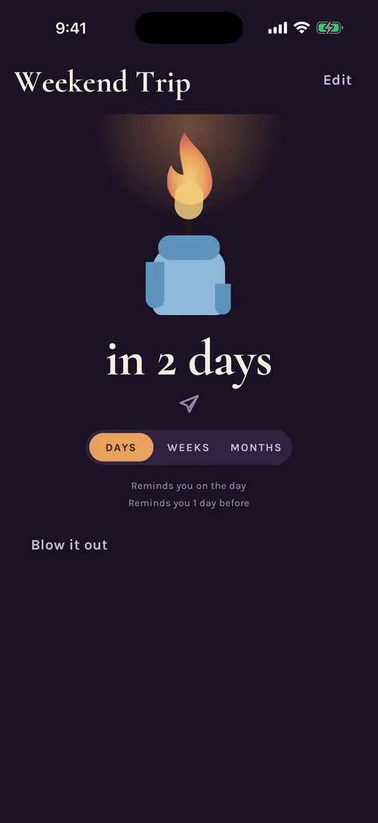 Candles — app screenshot