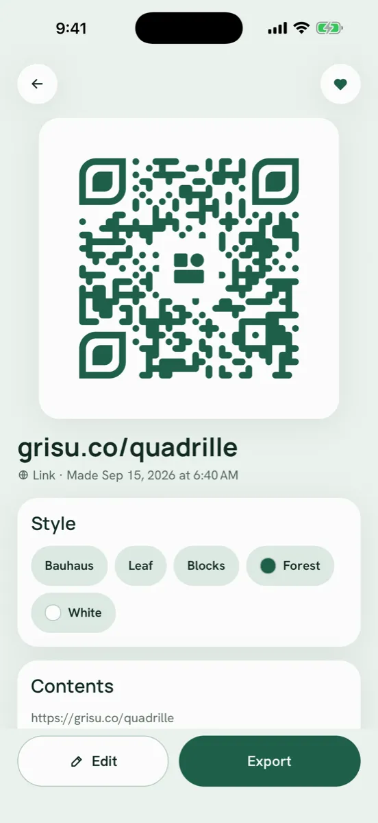 Quadrille — app screenshot