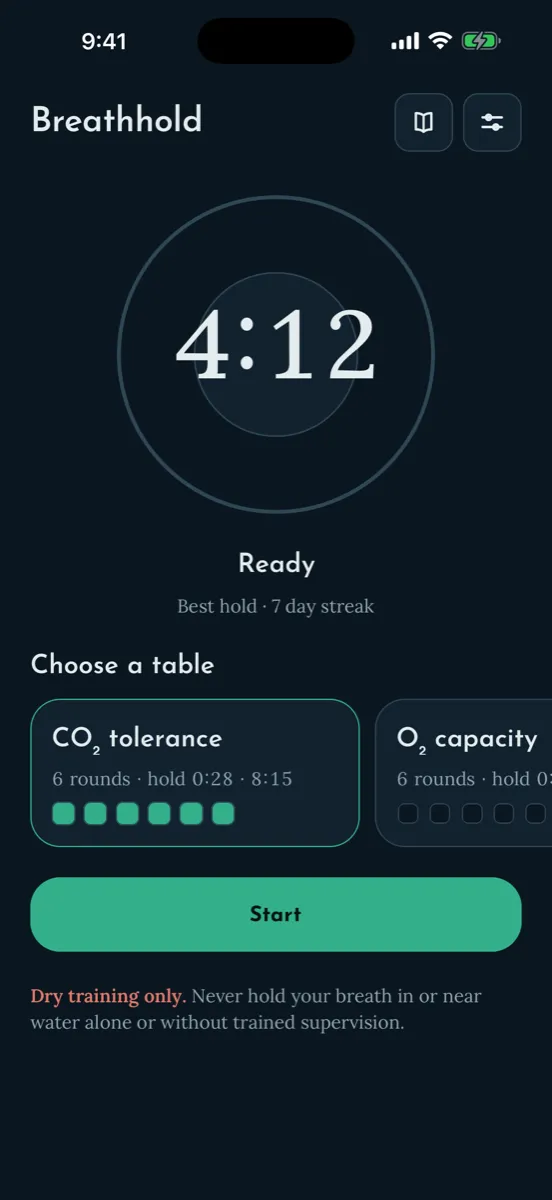 Breathhold screenshot