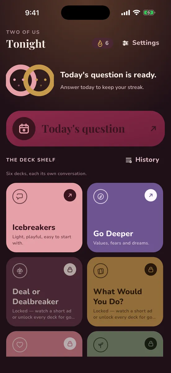 Two of Us — app screenshot