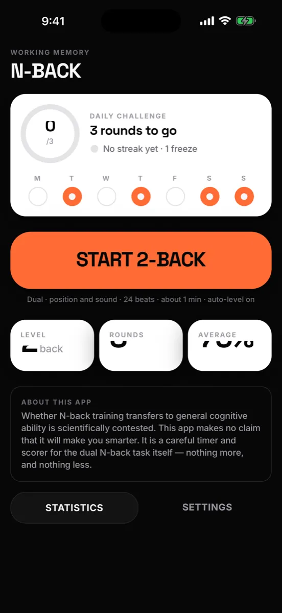 N-Back screenshot