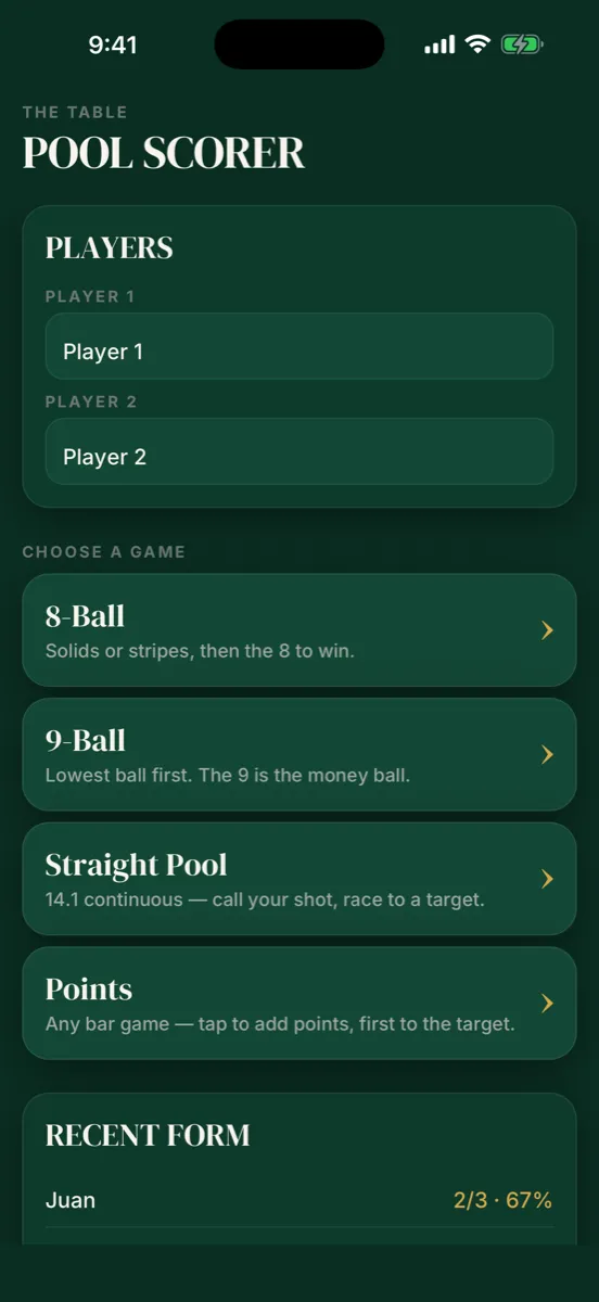 Pool Scorer screenshot