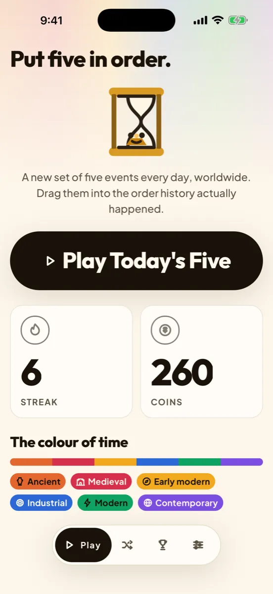 Datefall: Daily History Puzzle screenshot