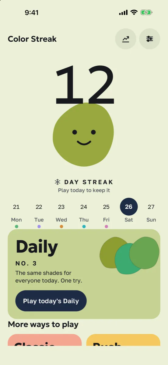 Color Streak: Shade Match Game — app screenshot