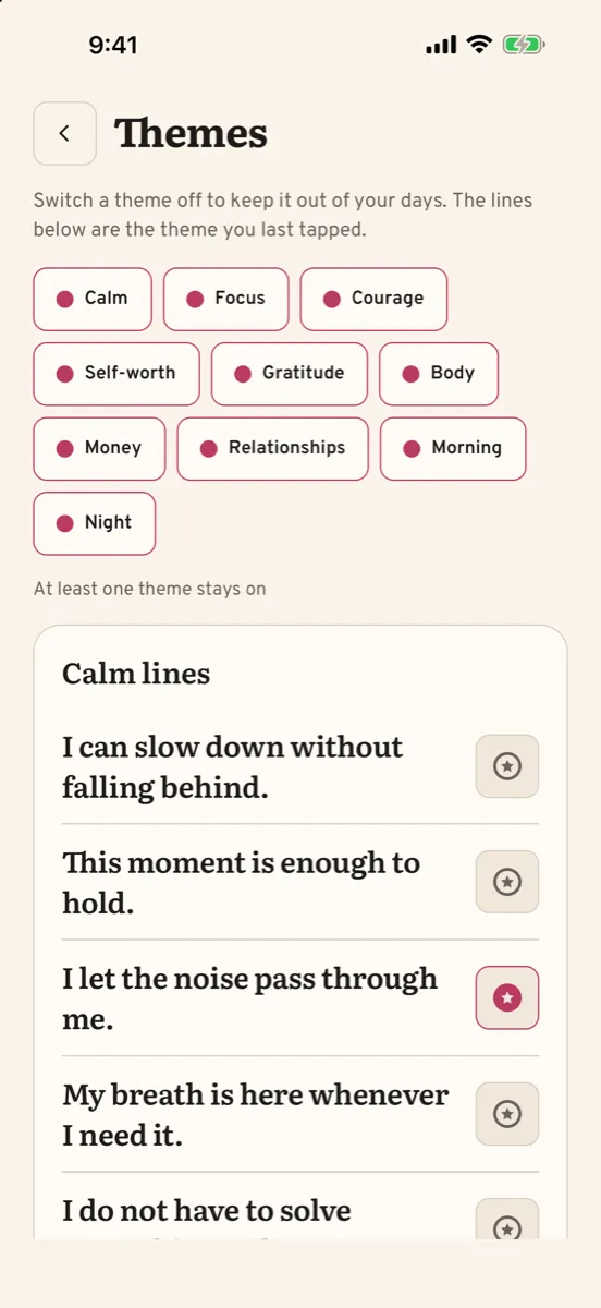 Aubade: Daily Affirmations — app screenshot