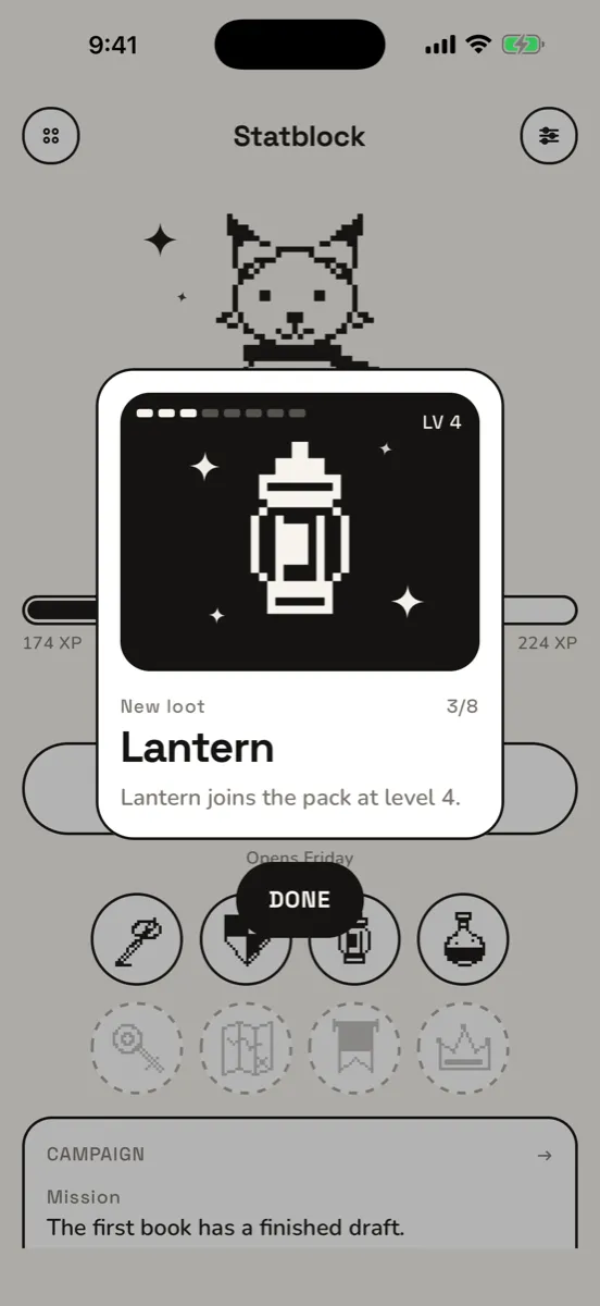 Statblock — app screenshot