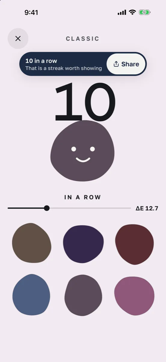 Color Streak: Shade Match Game — app screenshot