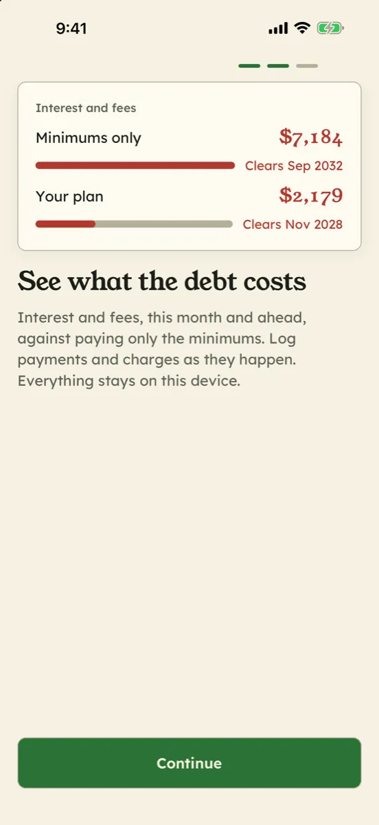 Paid in Full: Debt Free Date — app screenshot