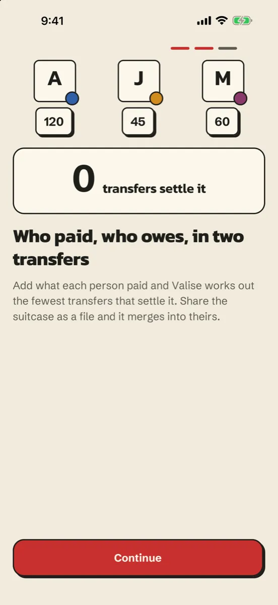 Valise: Trip Planner & Split — app screenshot