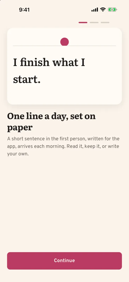 Aubade: Daily Affirmations — app screenshot