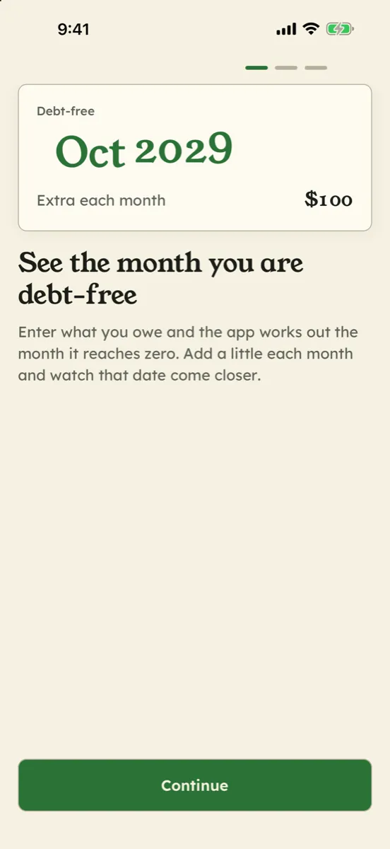 Paid in Full: Debt Free Date — app screenshot