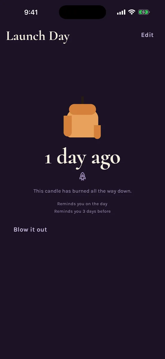 Candles — app screenshot