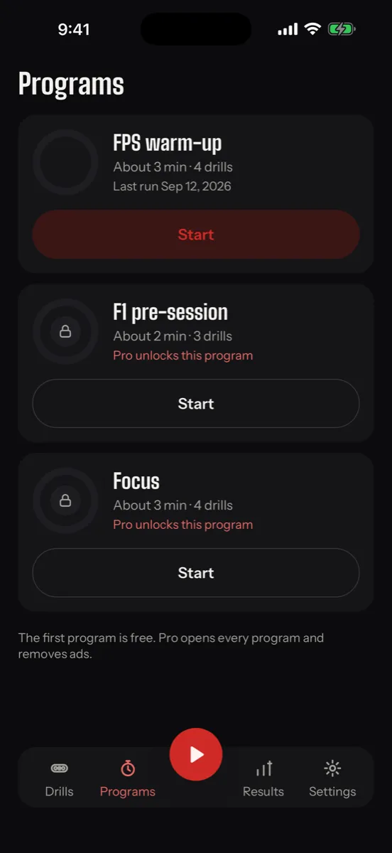Saccade — app screenshot