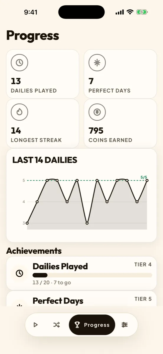 Datefall: Daily History Puzzle — app screenshot