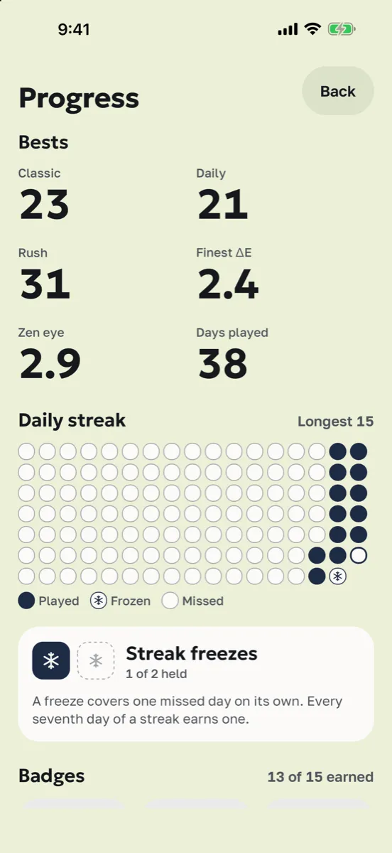 Color Streak: Shade Match Game — app screenshot
