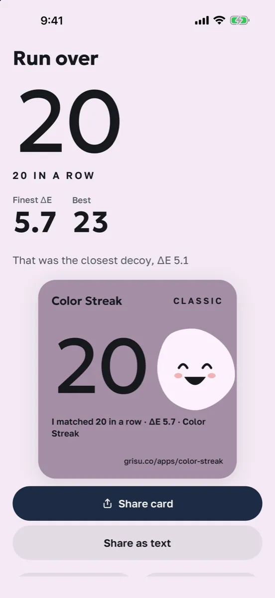 Color Streak: Shade Match Game — app screenshot