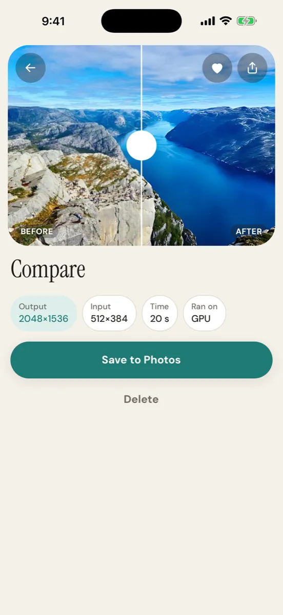 Upres — app screenshot