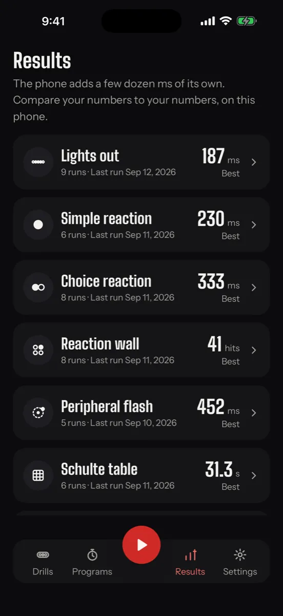 Saccade — app screenshot