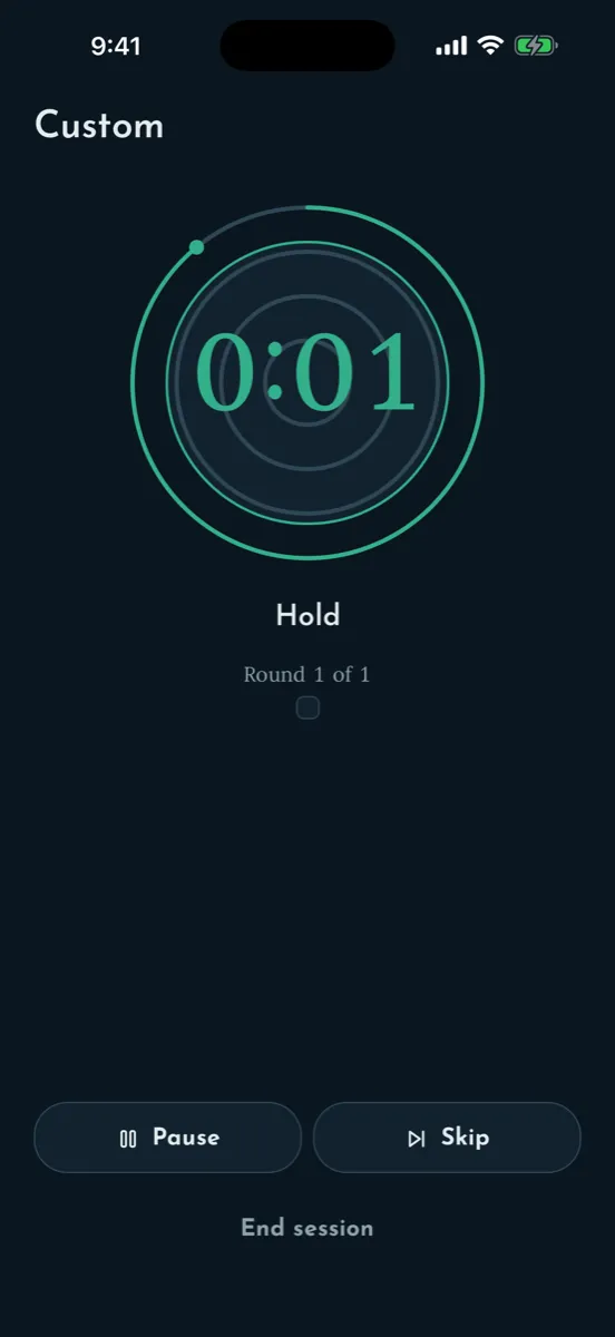 Breathhold — capture de l'app