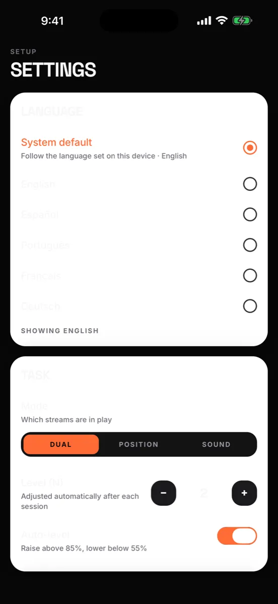 N-Back — app screenshot