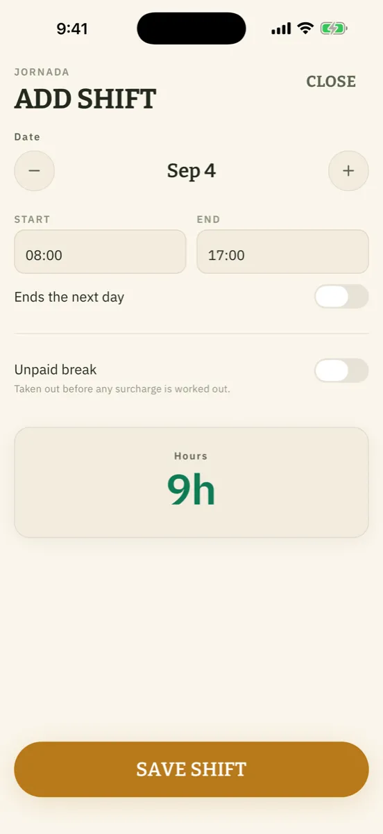Jornada — app screenshot