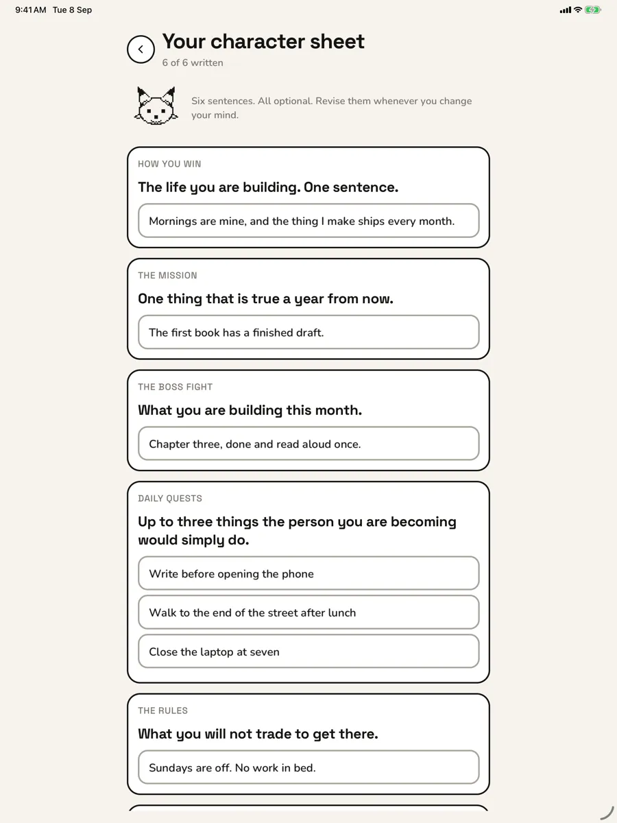 Statblock — app screenshot