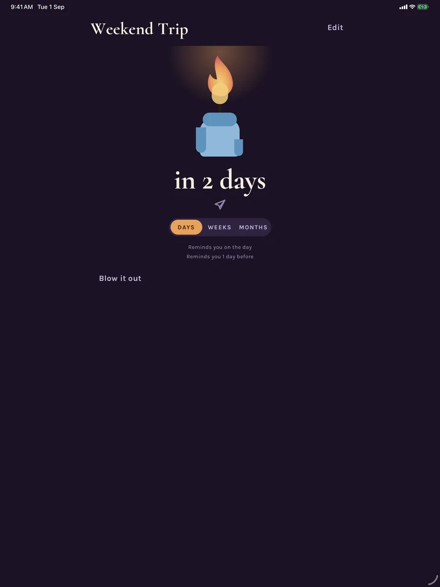 Candles — app screenshot