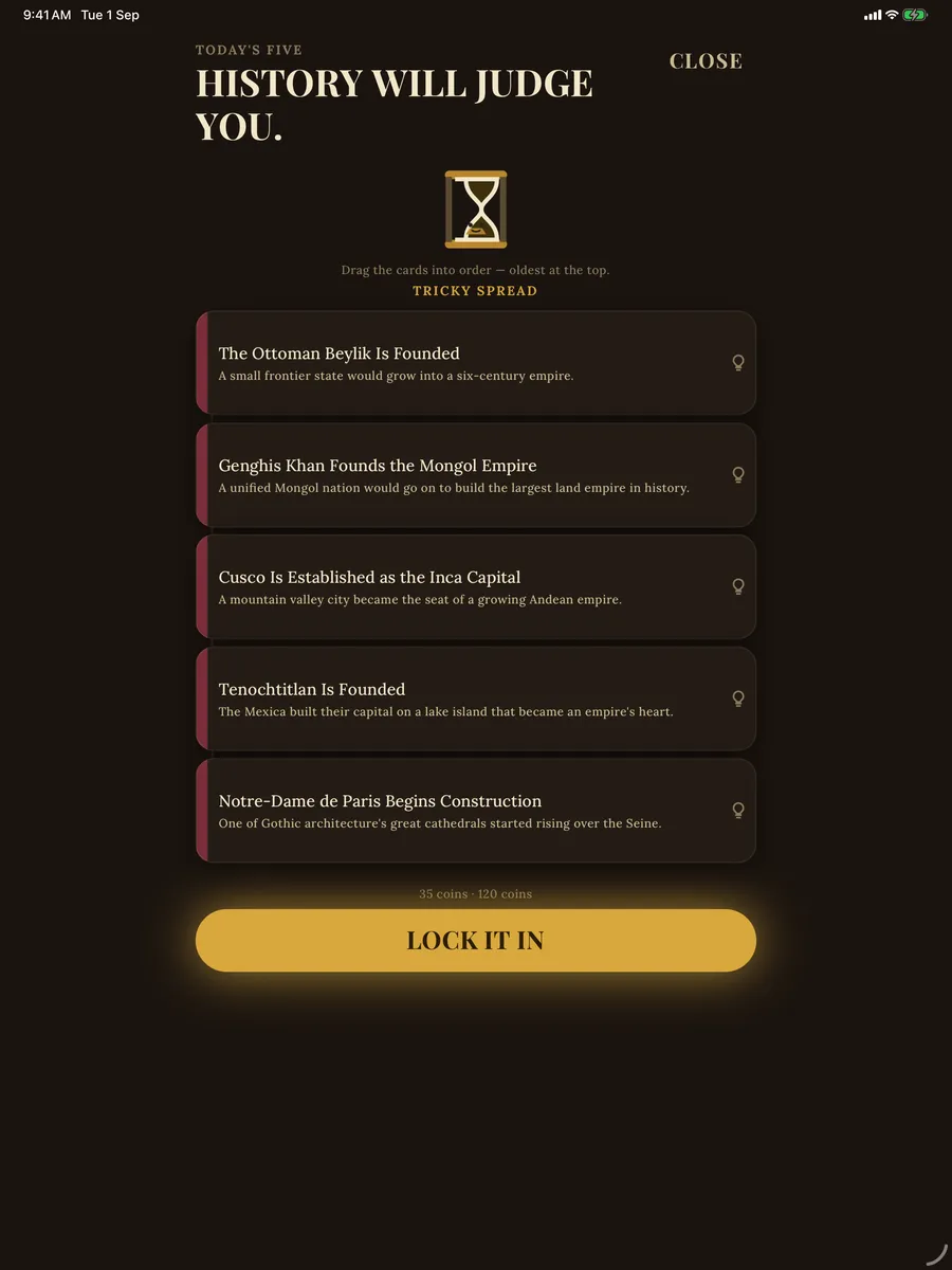 Datefall — App-Screenshot