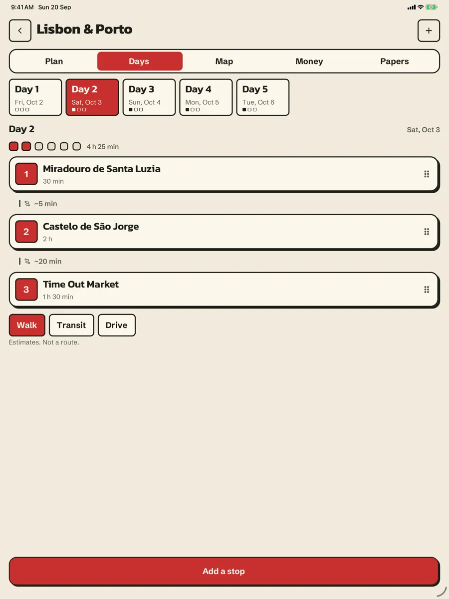 Valise: Trip Planner & Split — app screenshot
