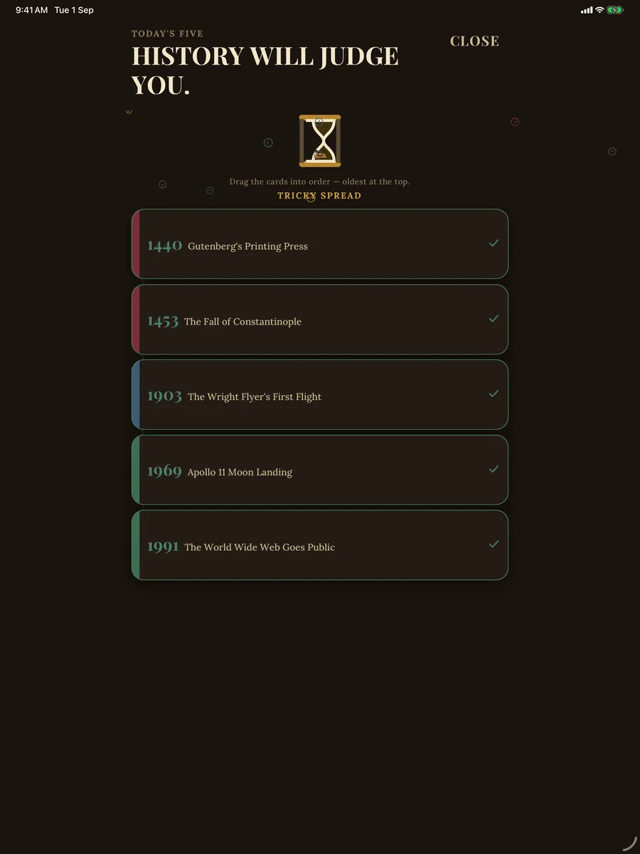 Datefall — App-Screenshot