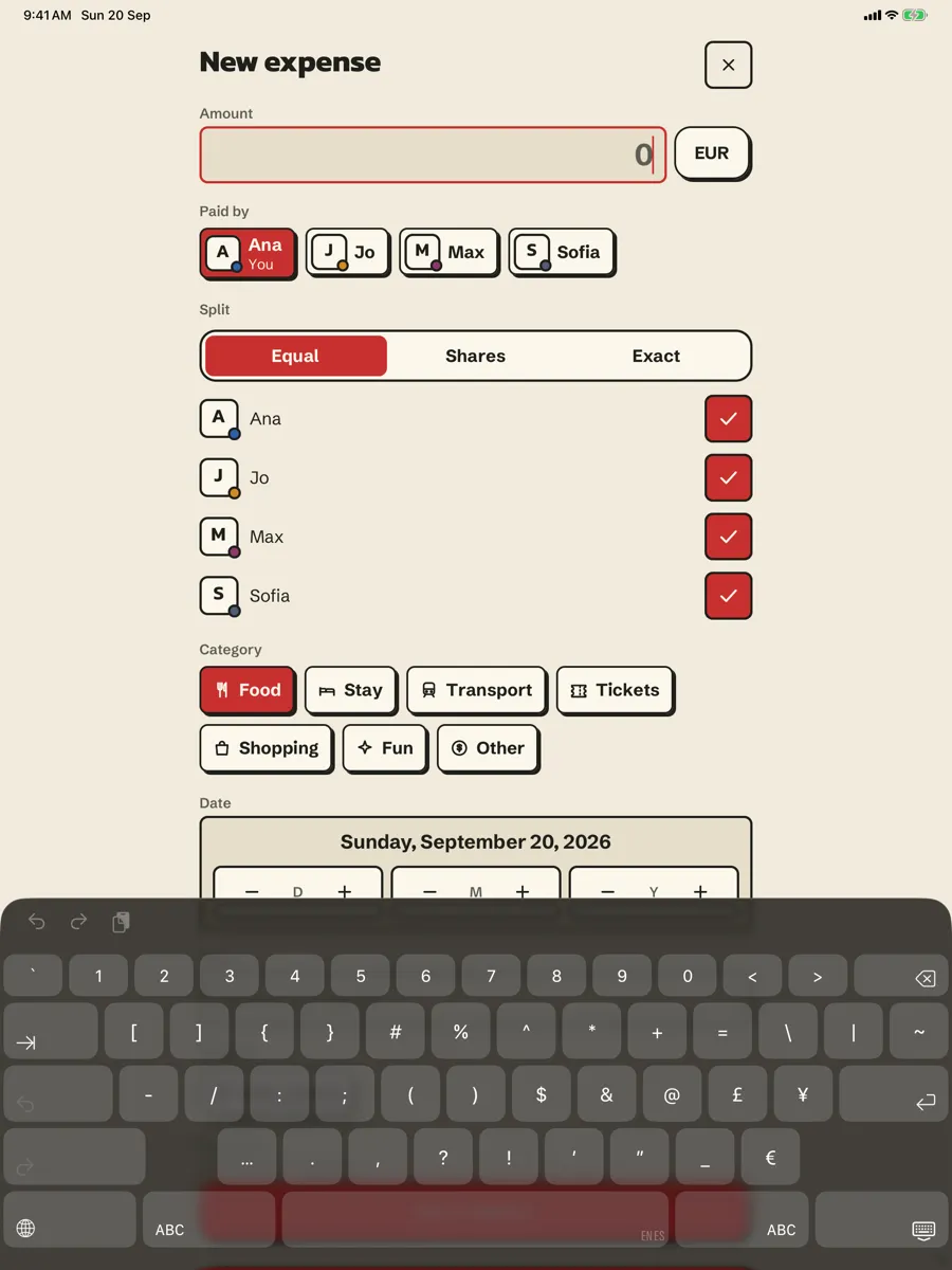 Valise: Trip Planner & Split — app screenshot
