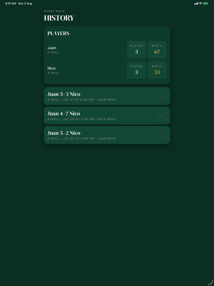 Pool Scorer — app screenshot