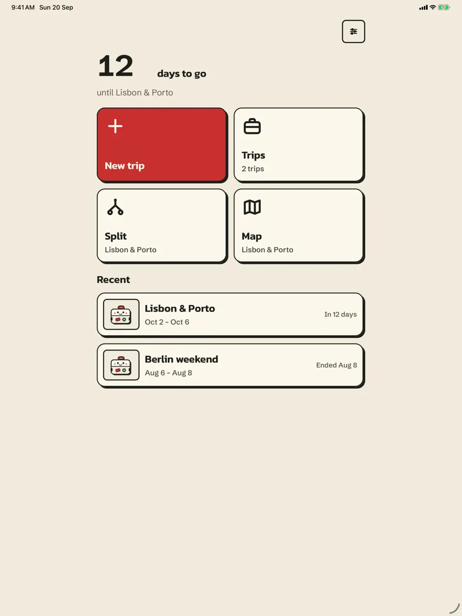 Valise: Trip Planner & Split — app screenshot