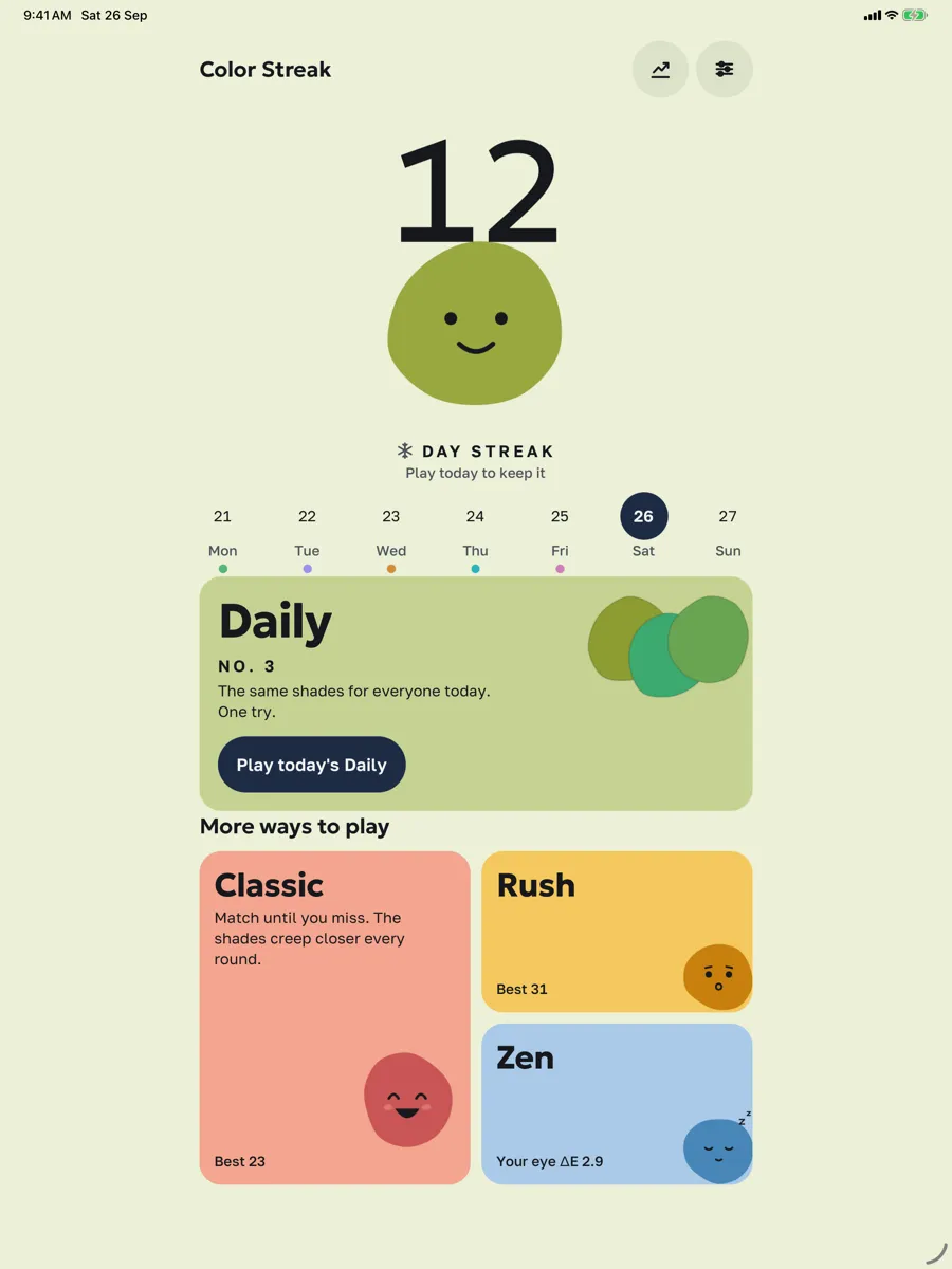 Color Streak: Shade Match Game — app screenshot