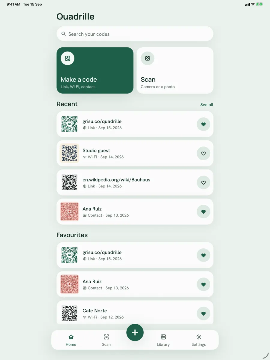 Quadrille — app screenshot