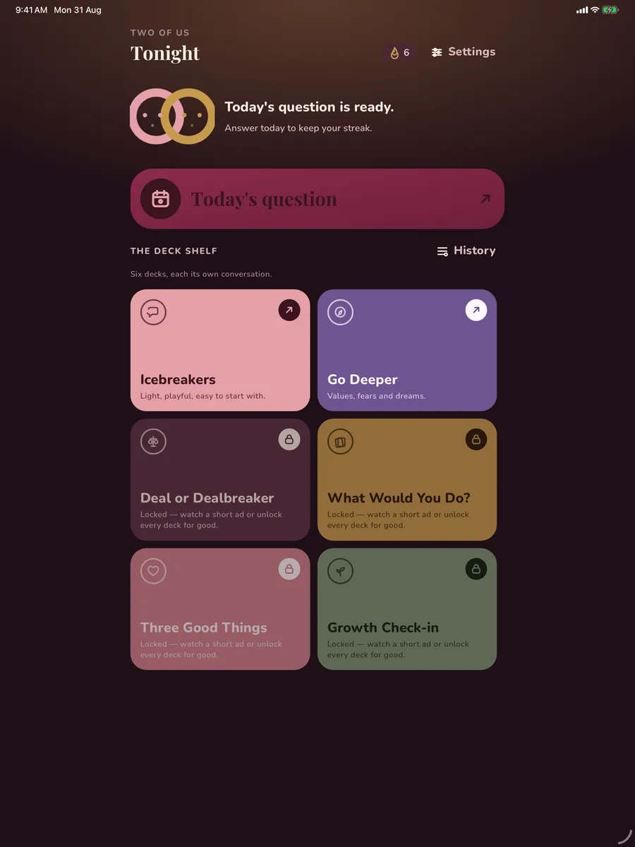 Two of Us — app screenshot