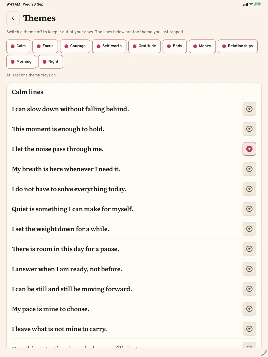 Aubade: Daily Affirmations — app screenshot