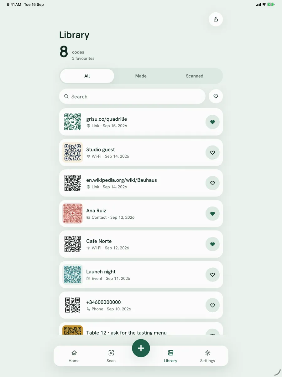 Quadrille — app screenshot