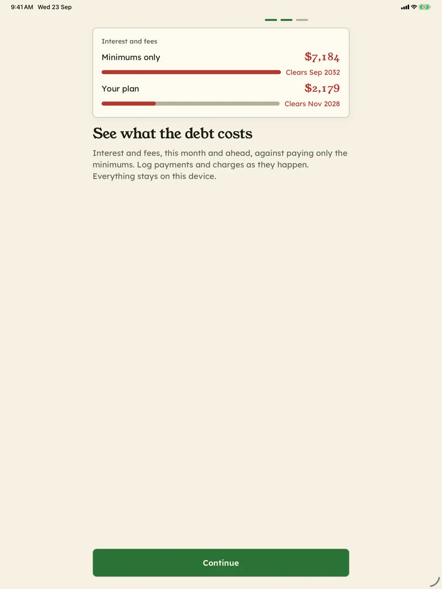 Paid in Full: Debt Free Date — app screenshot