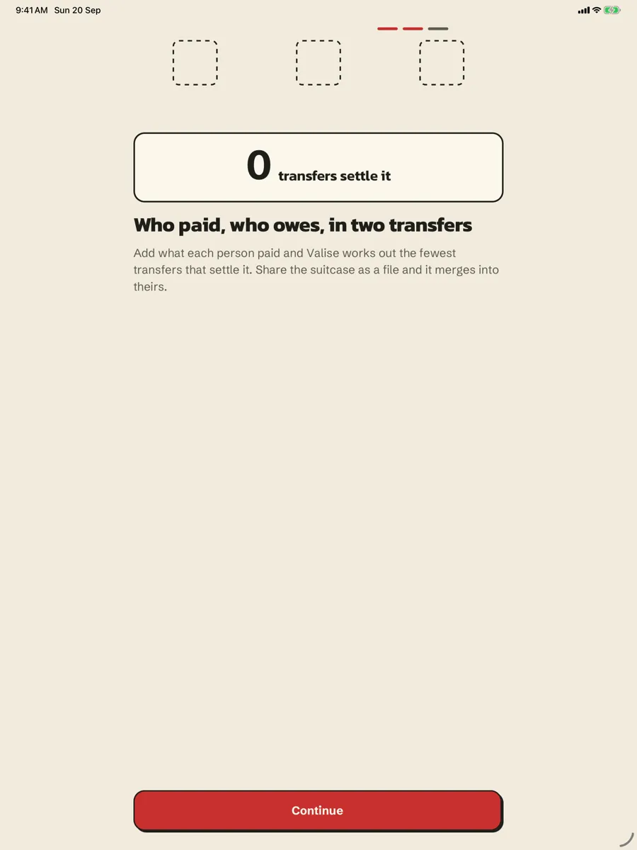 Valise: Trip Planner & Split — app screenshot