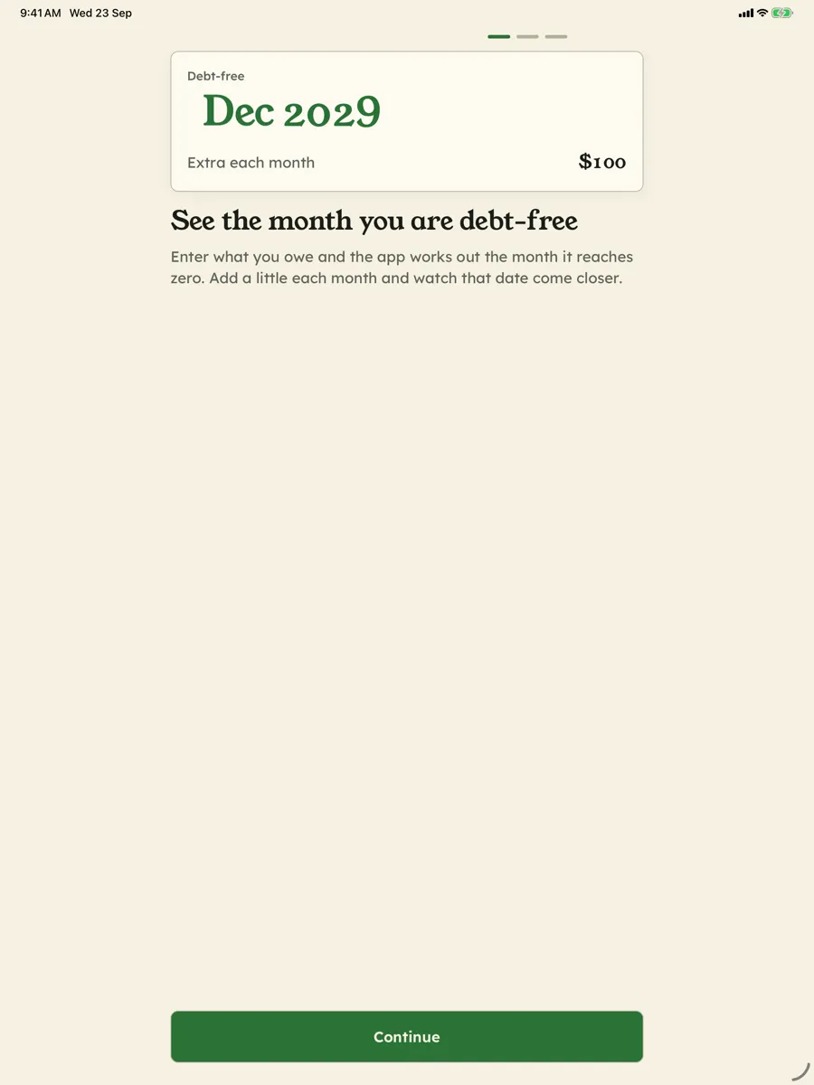 Paid in Full: Debt Free Date — app screenshot