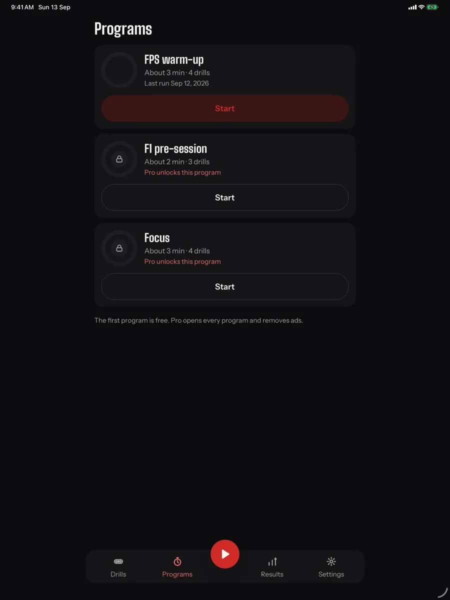 Saccade — app screenshot