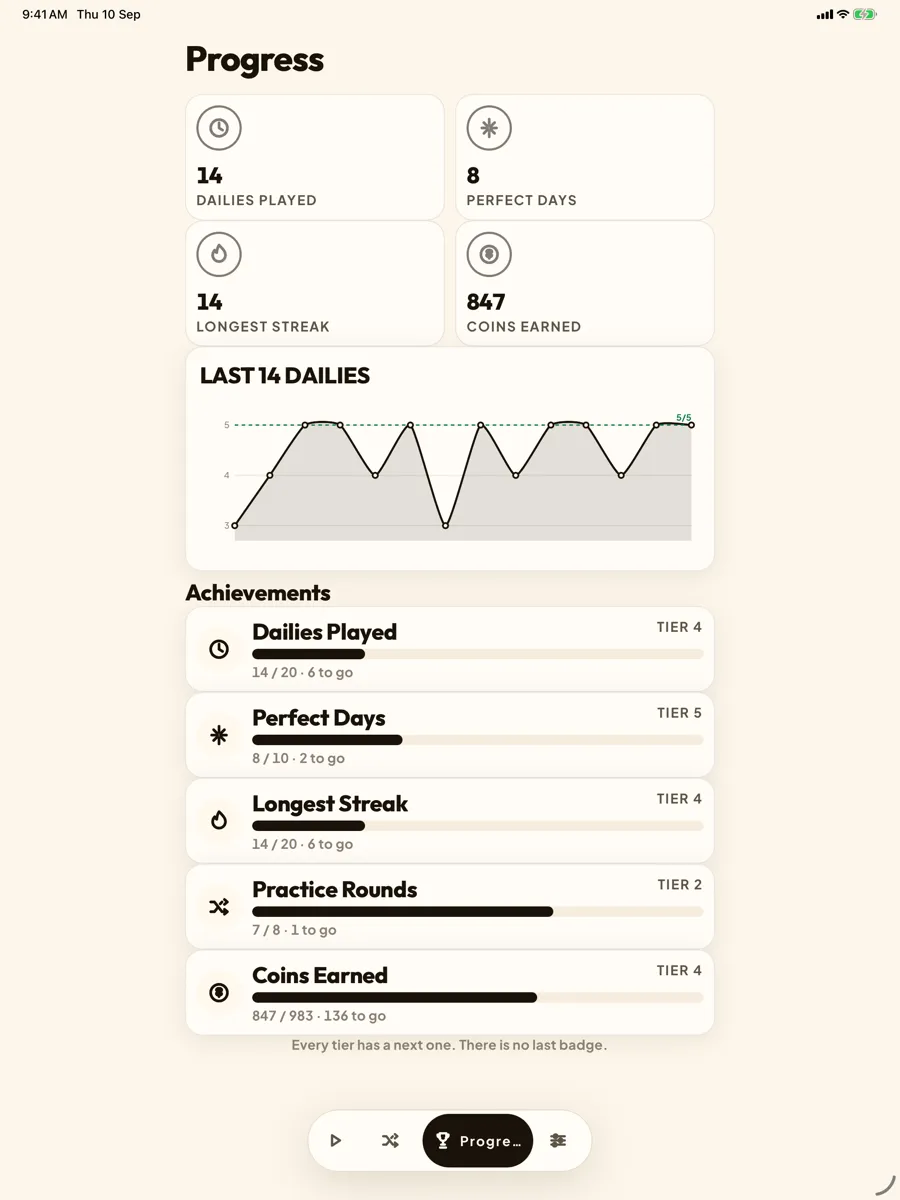 Datefall: Daily History Puzzle — app screenshot