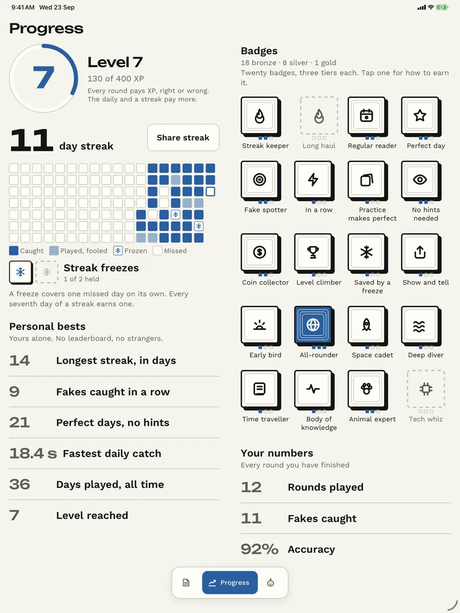 Five Facts: Daily Trivia Quiz — app screenshot