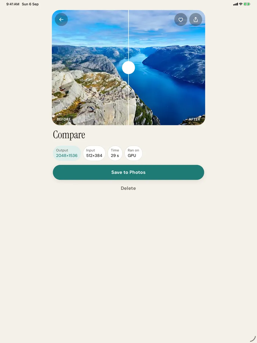 Upres — app screenshot