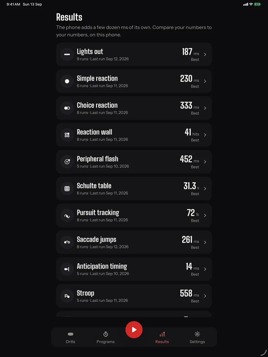 Saccade — app screenshot
