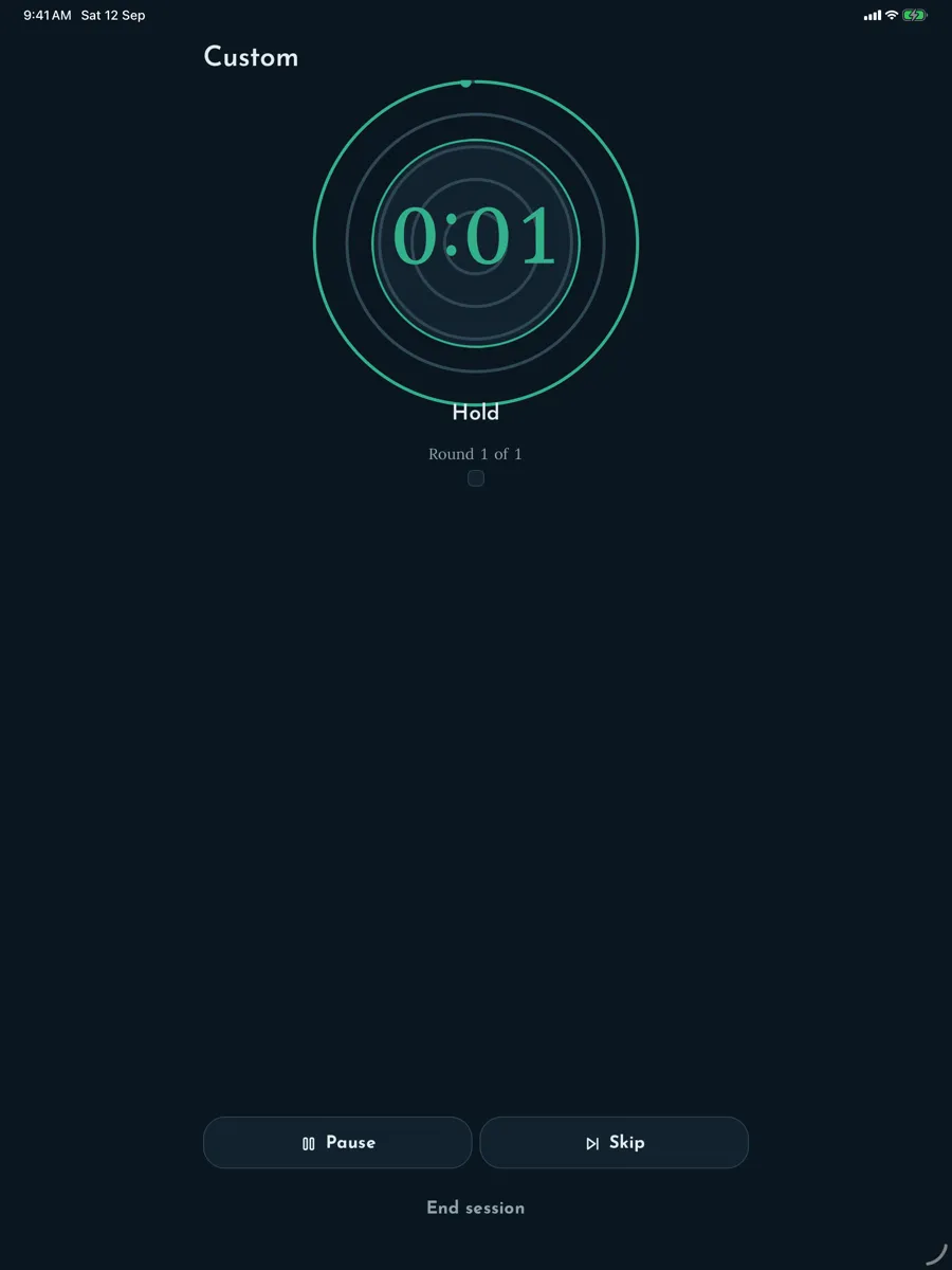 Breathhold — capture de l'app