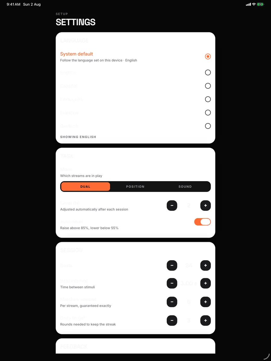 N-Back — app screenshot