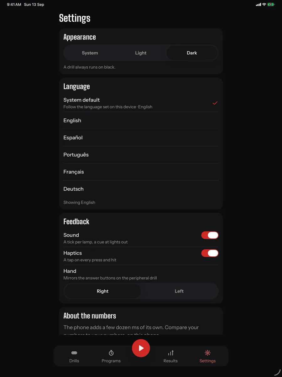 Saccade — app screenshot