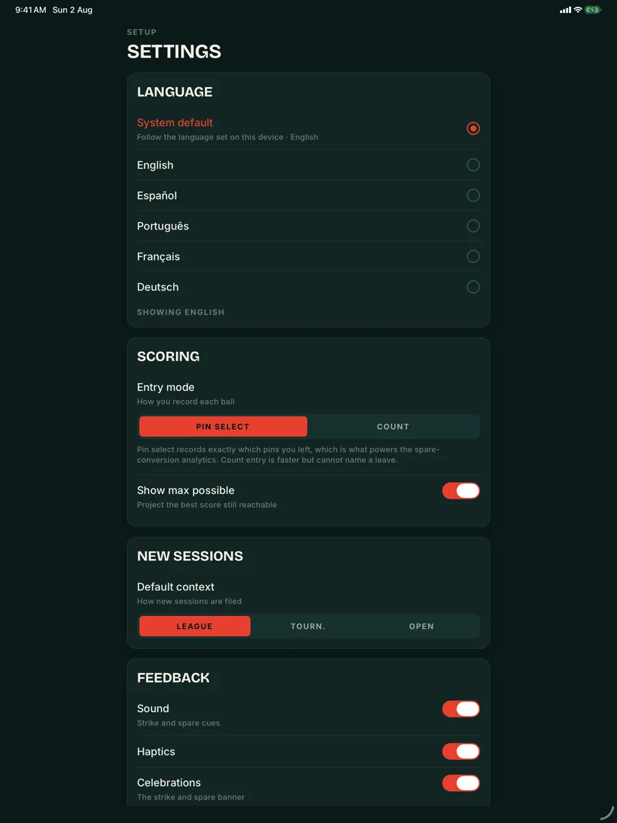 StrikeLog — App-Screenshot
